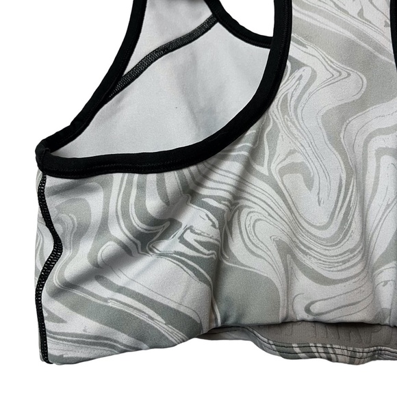 VICTORIA'S SECRET PINK Ultimate Gray Black Racerback Wireless Sports Bra Gym  L - Picture 14 of 16